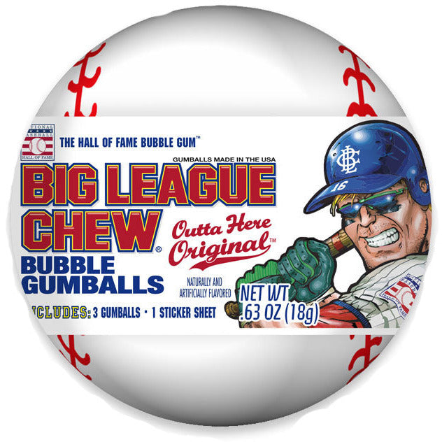 Big League Chew Baseball w/gum balls stickers - .53 oz